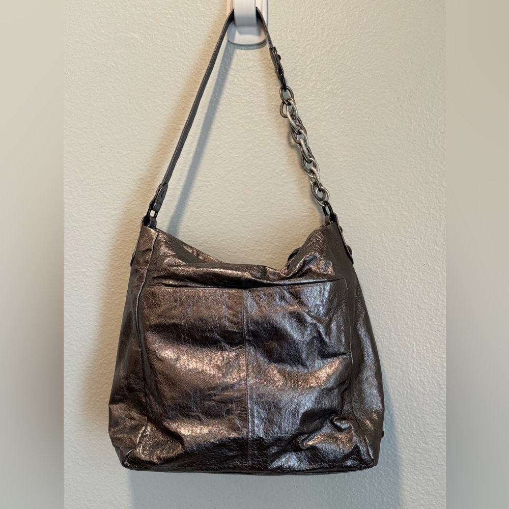 Elliott Lucca Metallic Silver Floral Leather Bag - Picture 2 of 16